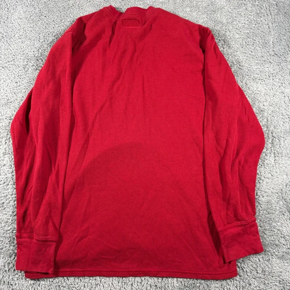 Polo Ralph Lauren Waffle Knit Thermal Shirt Mens XL Red Long Sleeve Pony‎ Logo